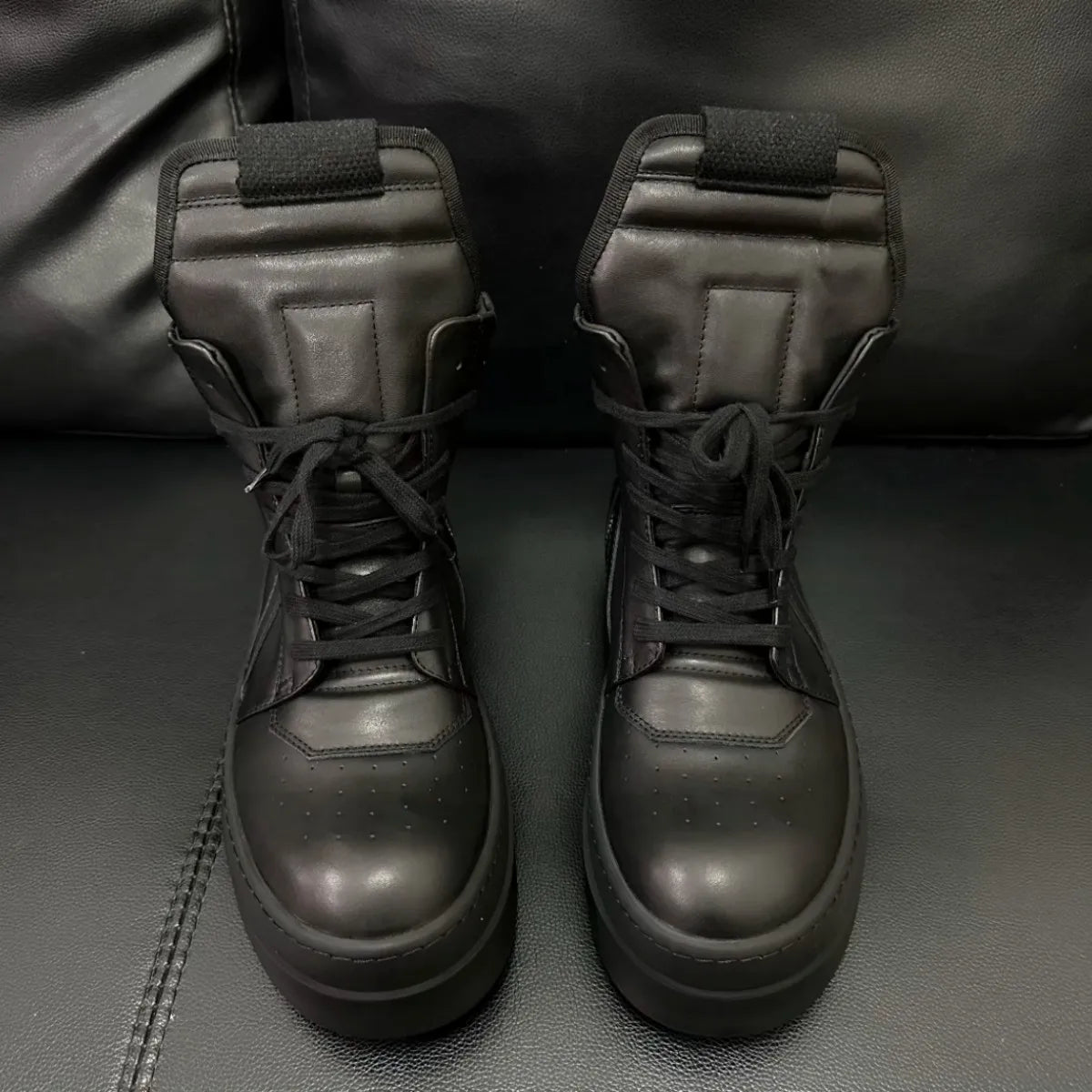 Ro Classic Designer Men Shoe Women Sneaker Full Black Leather Ankle Boot  High Top Casual Shoes Zipper 6cm Thick Sole Boots TAVEN System LLC