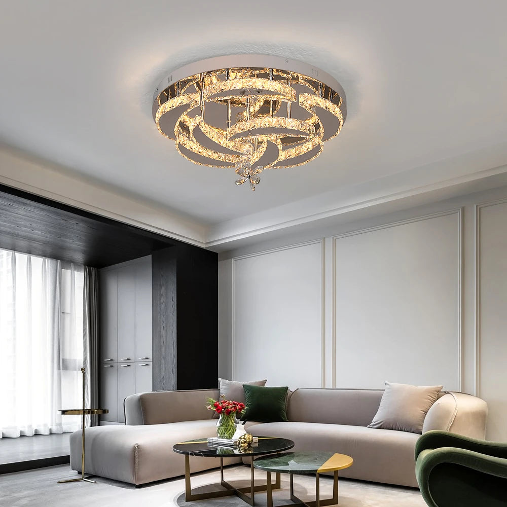 Modern Chandelier Ceiling Lamp K9 Luxury Crystal Led Living Dining Room Decor Pendant Light RC Dimmable Luminaire Home Fixture TAVEN System LLC