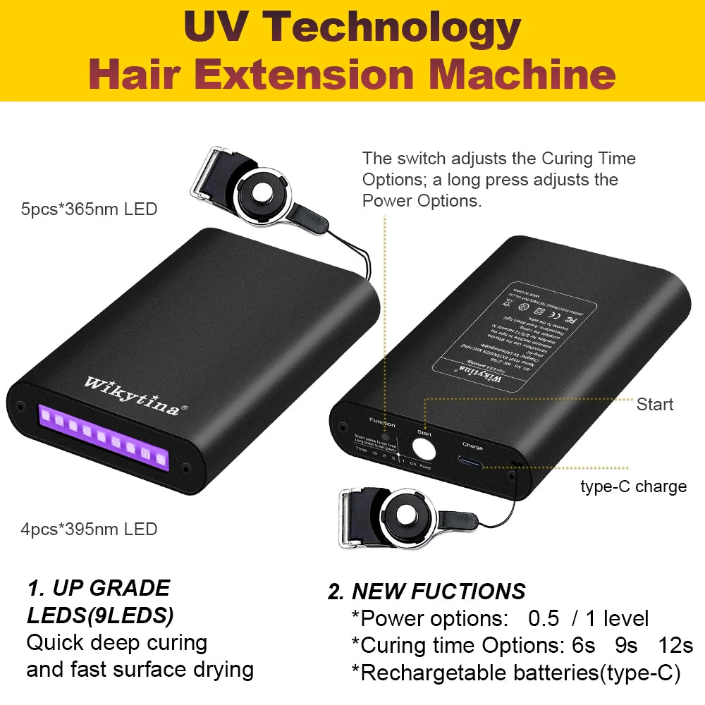 Light Hair Extension Kit with V Light Glue Curing Tool