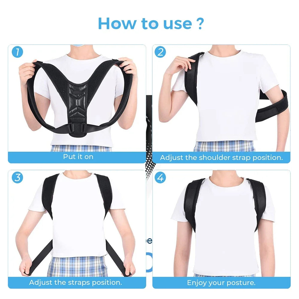 Adjustable Posture Corrector Preventing Humpback Protection Spine Pain Relief Correction Belt Women Men Back Shoulder Support TAVEN System LLC