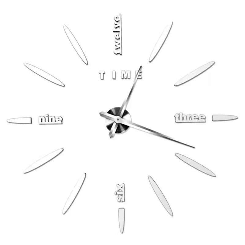 New Modern Design Large Wall Clock 3D DIY Quartz Clocks Fashion Watches Acrylic Mirror Stickers Living Room Home Decor Horloge - TAVEN System LLC