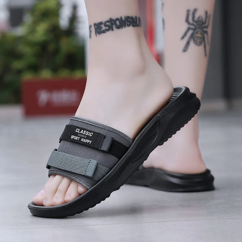 Summer New Men's Slippers Outdoor Beach Sandals Mens Lightweight Slides Men Casual Shoes Flip-flops Home Slippers Beach Sandals TAVEN System LLC
