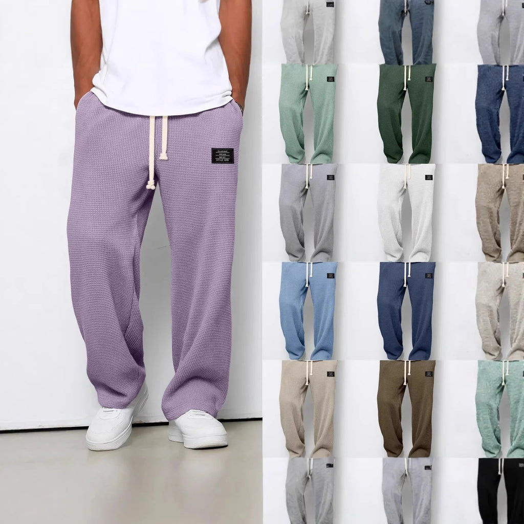 Men Straight Leg Sweatpants Elastic Waist Casual Sports Jogger TAVEN System LLC