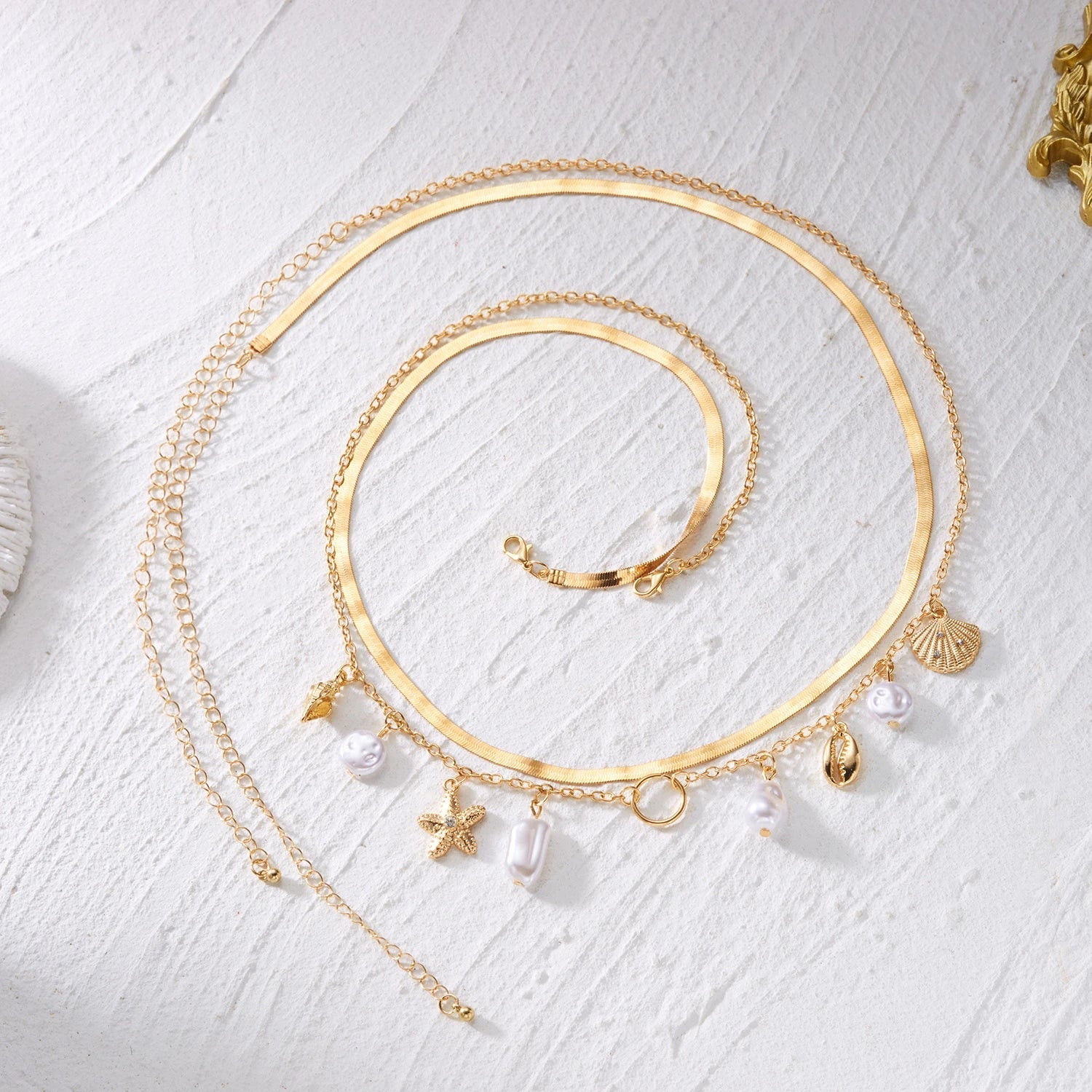 Summer Bohemian Waist Chain For Women Rice Beads Sea Star Shell Conch Starfish Pendant Body Chain Beach Vacation Bikini Jewelry TAVEN System LLC