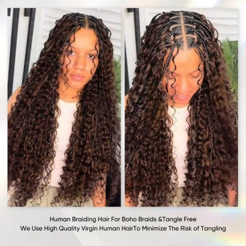 Deep wave human hair bulk for braiding 2 bundles