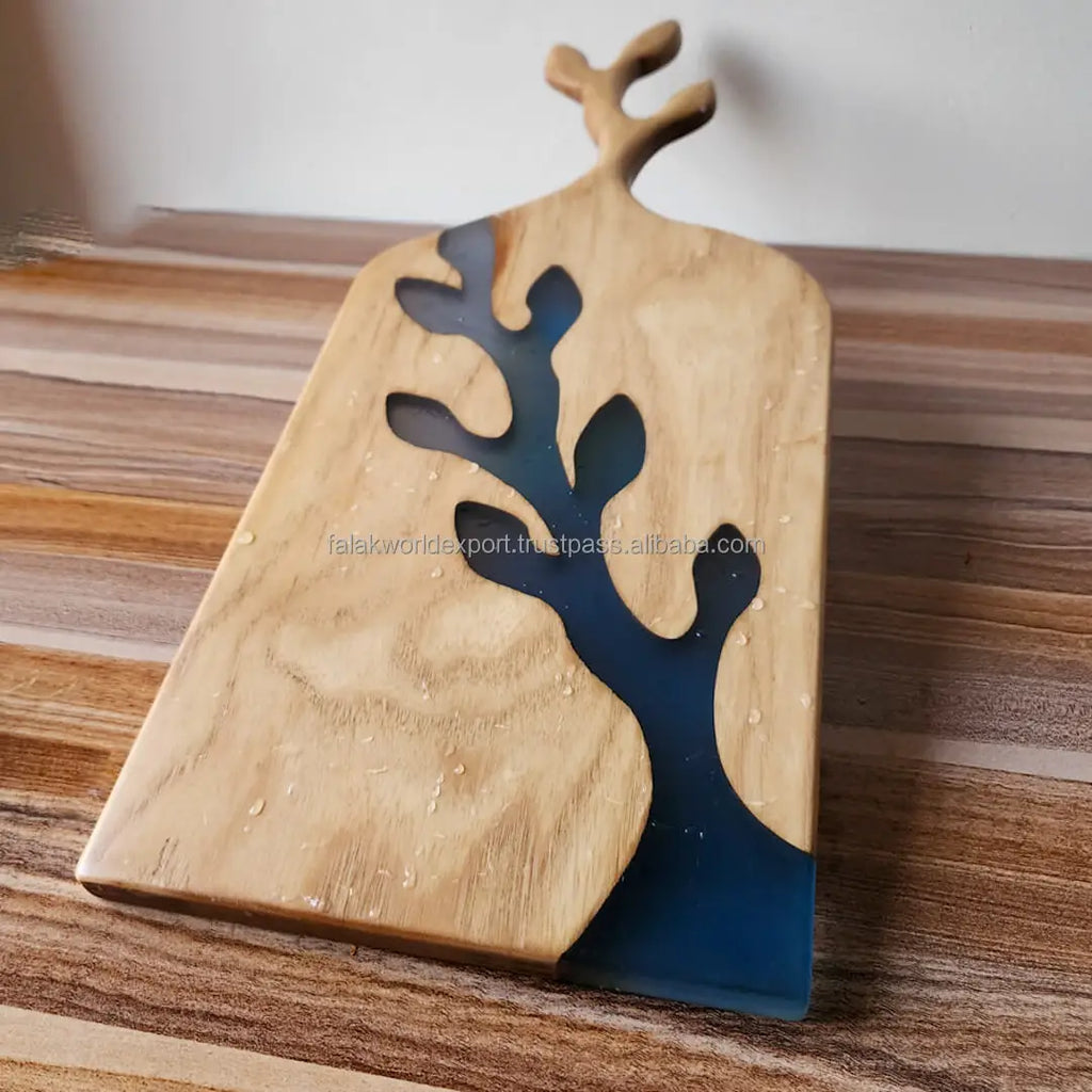Household Trending Products 2026 New Arrivals Ocean Wave Pattern Acacia Wood Epoxy Resin Cutting Board TAVEN System LLC
