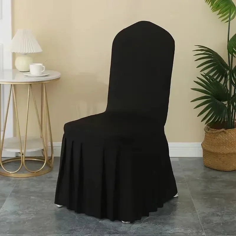 Pleated Spandex Chair Covers Wedding Hotel Banquet Seat Decor TAVEN System LLC