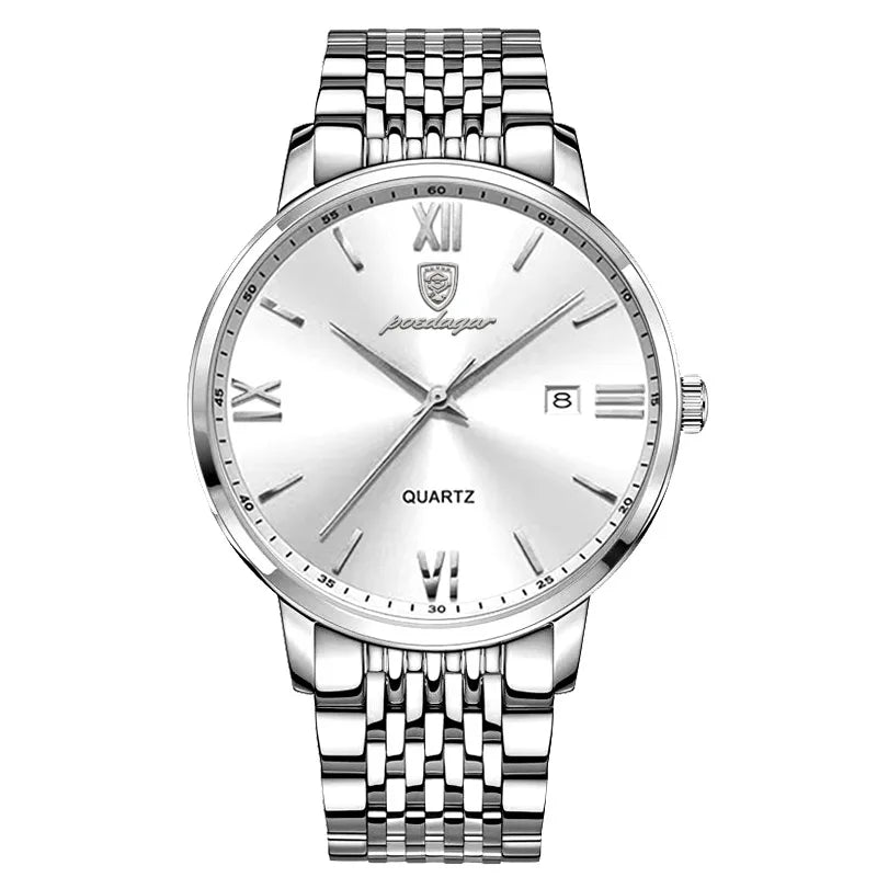 POEDAGAR Luxury Sports Men's Wristwatch Stainless Steel Waterproof Date Man Watch High Quality Casual Fashion Quartz Men Watches - TAVEN System LLC