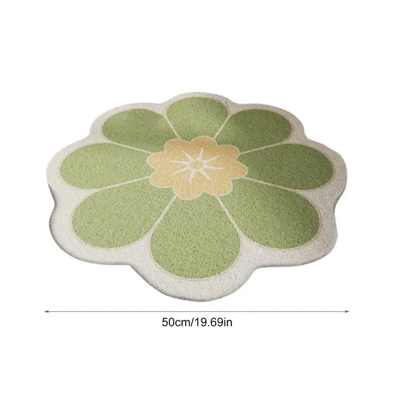50x50cm Round Flower Bathroom Mat PVC Quick Drying Bath Rug Mat Beautiful Flower-shape Bathroom Bath Mat for Living Room TAVEN System LLC