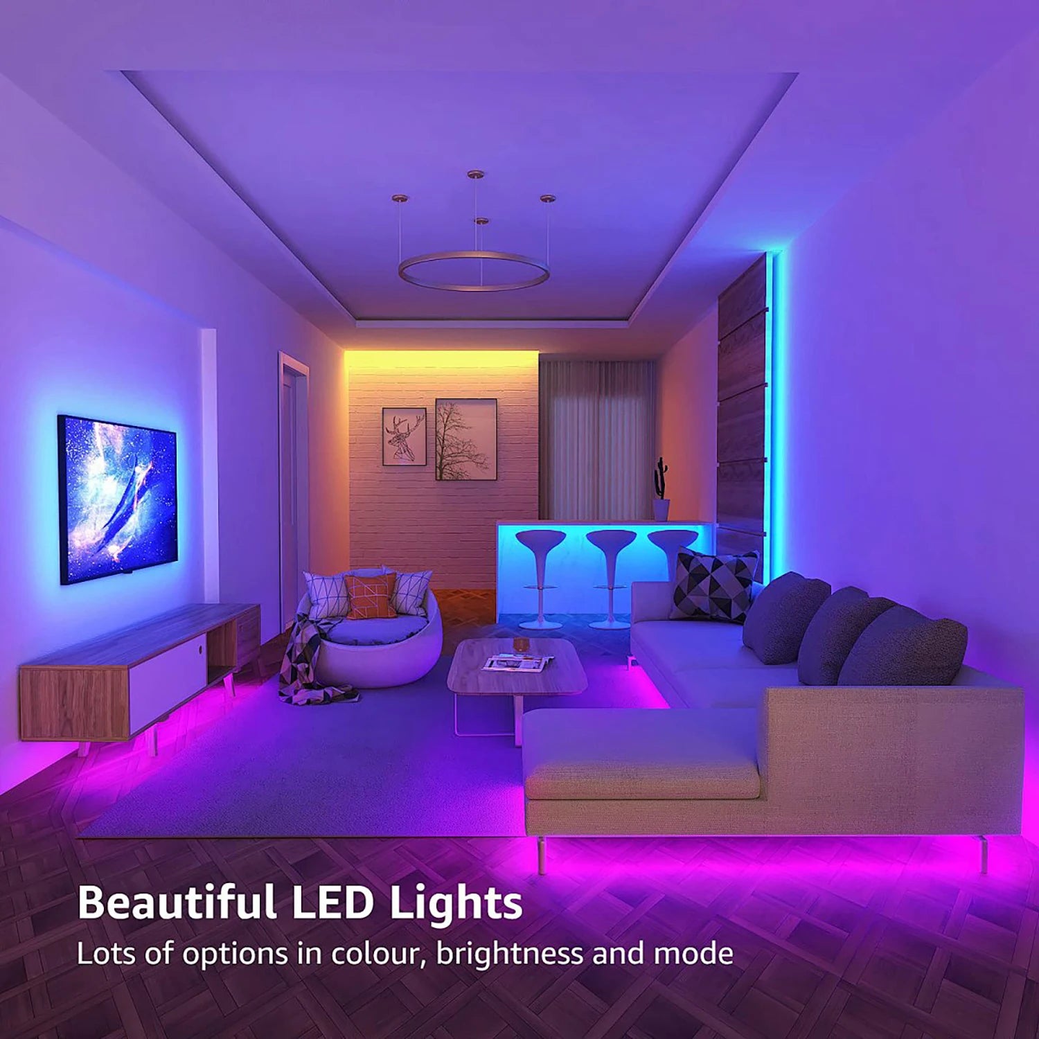 100FT Bluetooth LED Strip Lights, RGB Color Changing Led Strip Lighting with 24-Key Remote and  APP Control, Music Sync Lights TAVEN System LLC