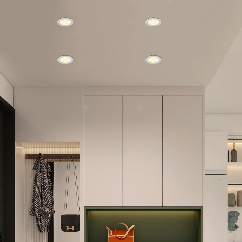12-Piece Set of Shell-Less Led Ceiling Lights, Dimmable Recessed Downlights with Junction Box, 3000K-5000K Adjustable Color Temperature White Light TAVEN System LLC