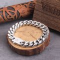 Never Fade Stainless Steel Vikings Bracelets For Men Blank Color Punk Curb Cuban Link Chain Bracelets with gift wooden box TAVEN System LLC