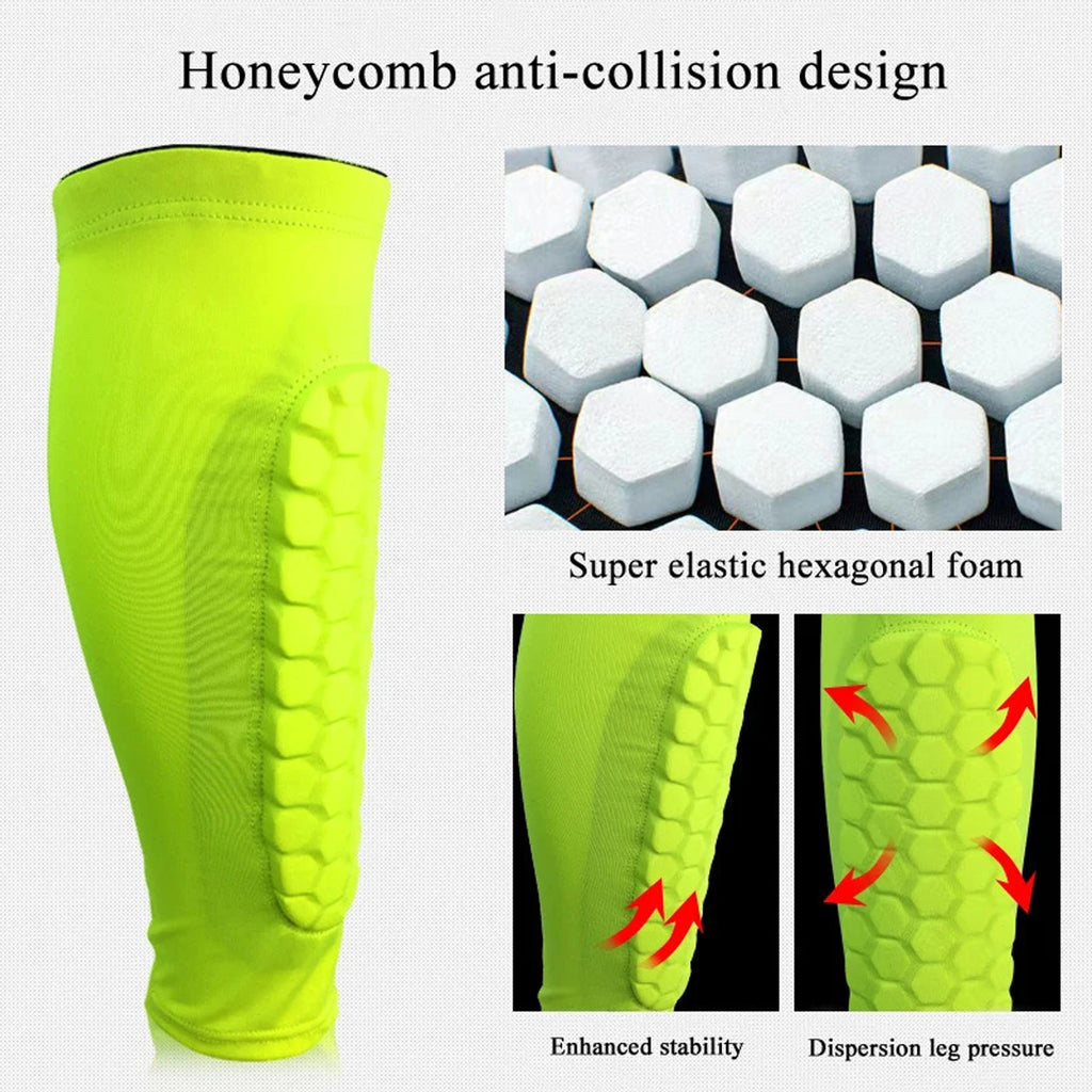 2pcs Shin Guards Football Basketball with Honeycomb Padding Breathable Nylon Anti Impact Sport Leg Protectors for Kids Adults TAVEN System LLC