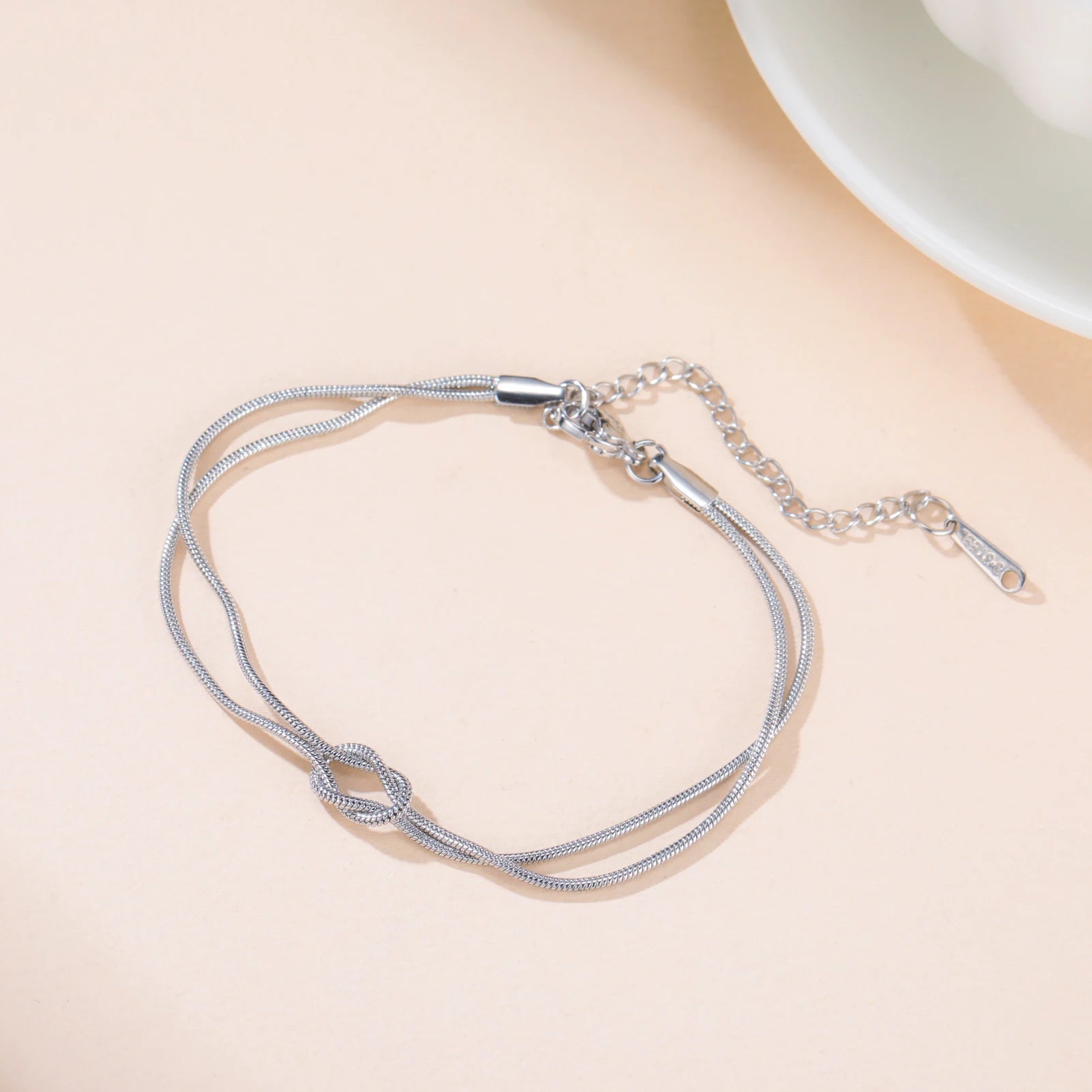 Cazador Gold Color Love Knot Double Snake Chain Bracelet Stainless Steel Trendy Bracelets for Women Men Jewelry Mother's Gift TAVEN System LLC