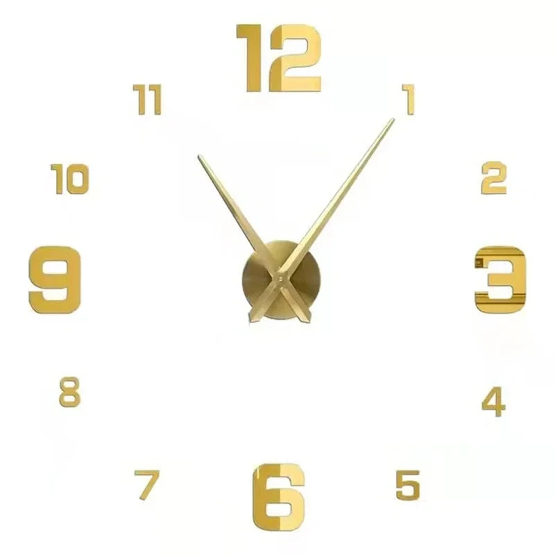 New Modern Design Large Wall Clock 3D DIY Quartz Clocks Fashion Watches Acrylic Mirror Stickers Living Room Home Decor Horloge - TAVEN System LLC