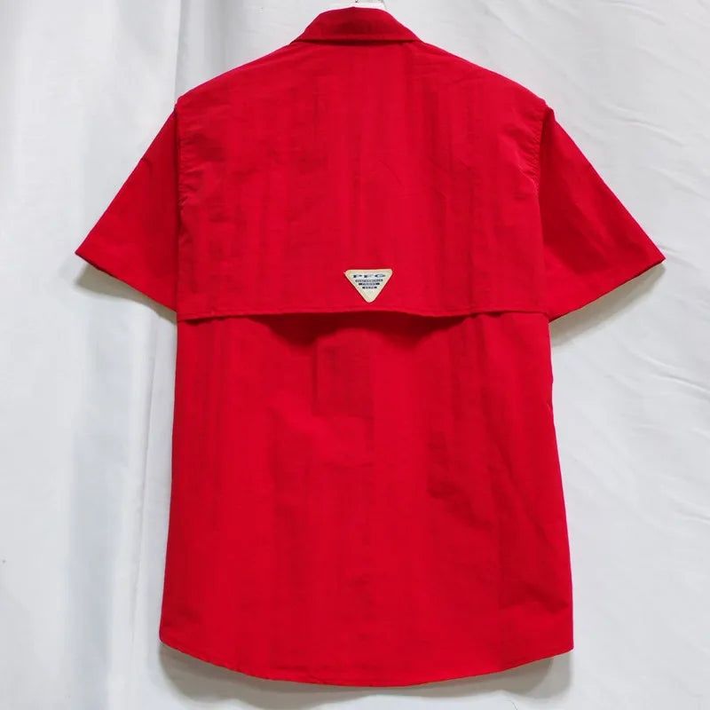 Men Short Sleeve Cargo Nylon Fishing Work Casual Shirt TAVEN System LLC