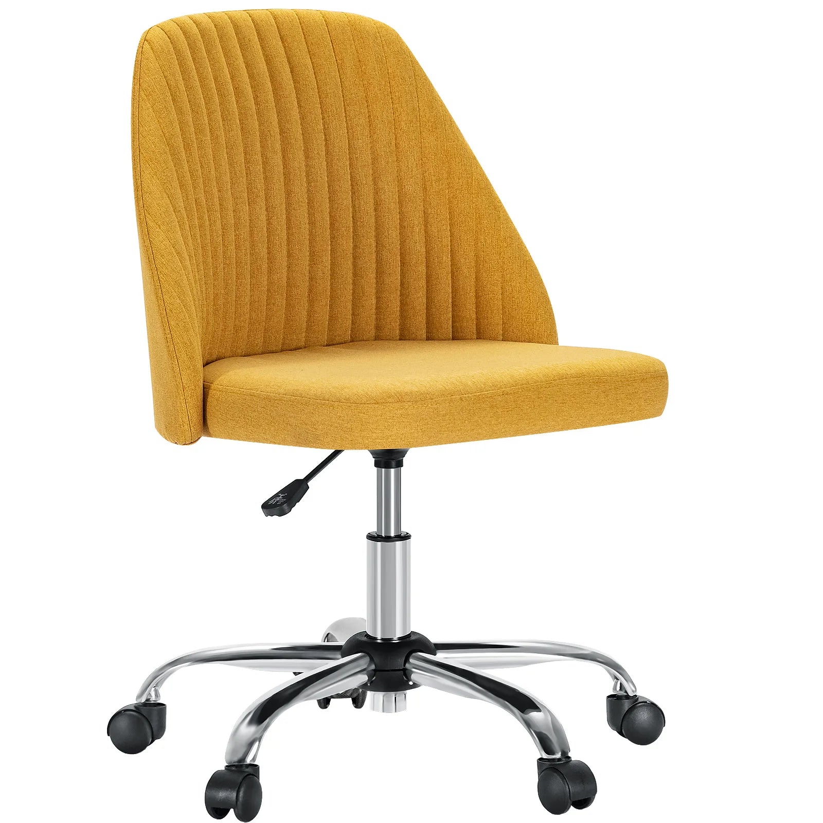 JHK Armless Fabric Office Chair with Wheels Height Adjustable TAVEN System LLC