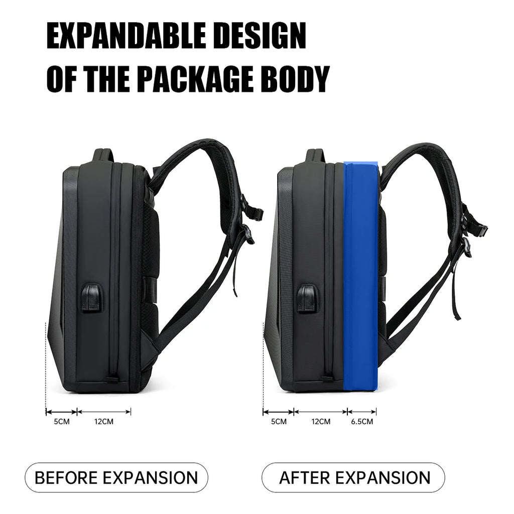 Expandable Men Business Laptop Backpack Large Capacity Travel Bag TAVEN System LLC