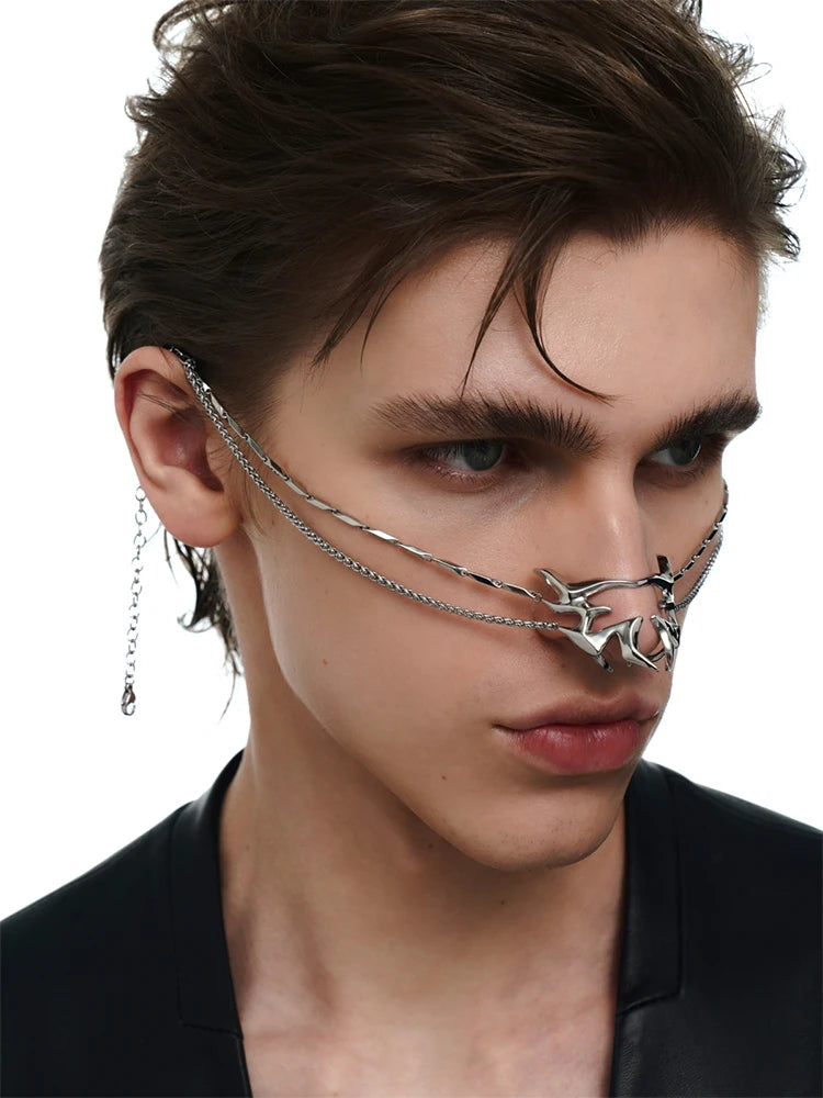 ZHUHE Metal Mask Cyberpunk Style Copper Alloy Material For Women And Men Face Jewelry Party Gifts TAVEN System LLC