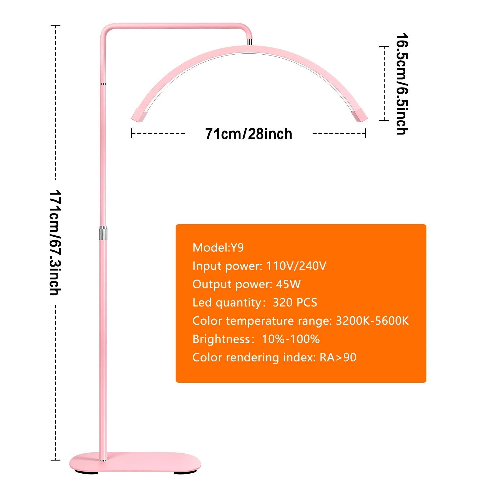 Fusitu Oversea Warehouse LED Half-Moon Shaped Light LED Lash Light With Floor Tripod Floor Video Light For Beauty Salon Makeup TAVEN System LLC