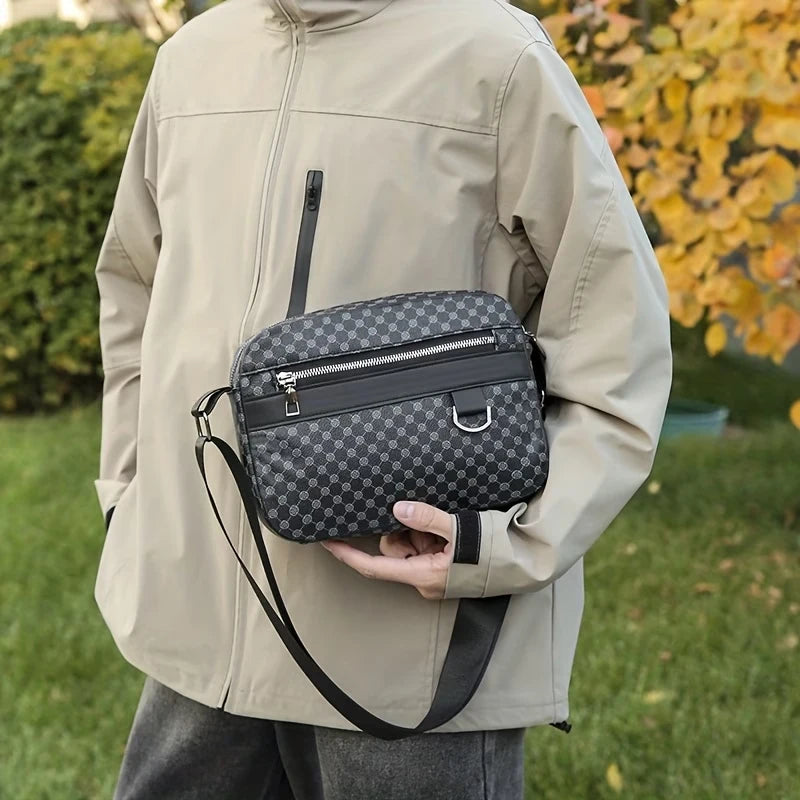 Men’s High Capacity Crossbody Sling Bag PU Shoulder Commute Bag TAVEN System LLC