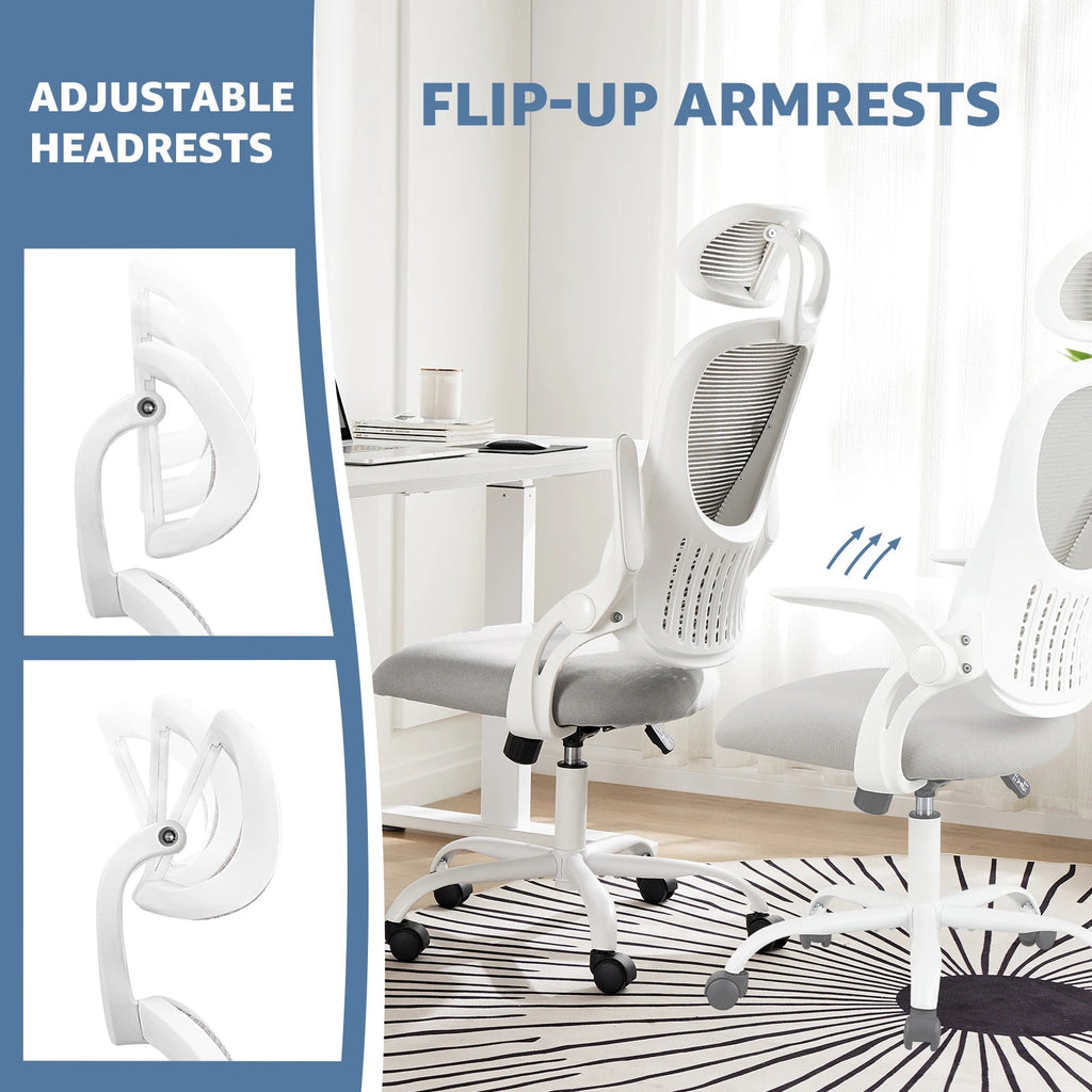 JHK Ergonomic Mesh Office Chair with Headrest and Flip-Up Arms TAVEN System LLC