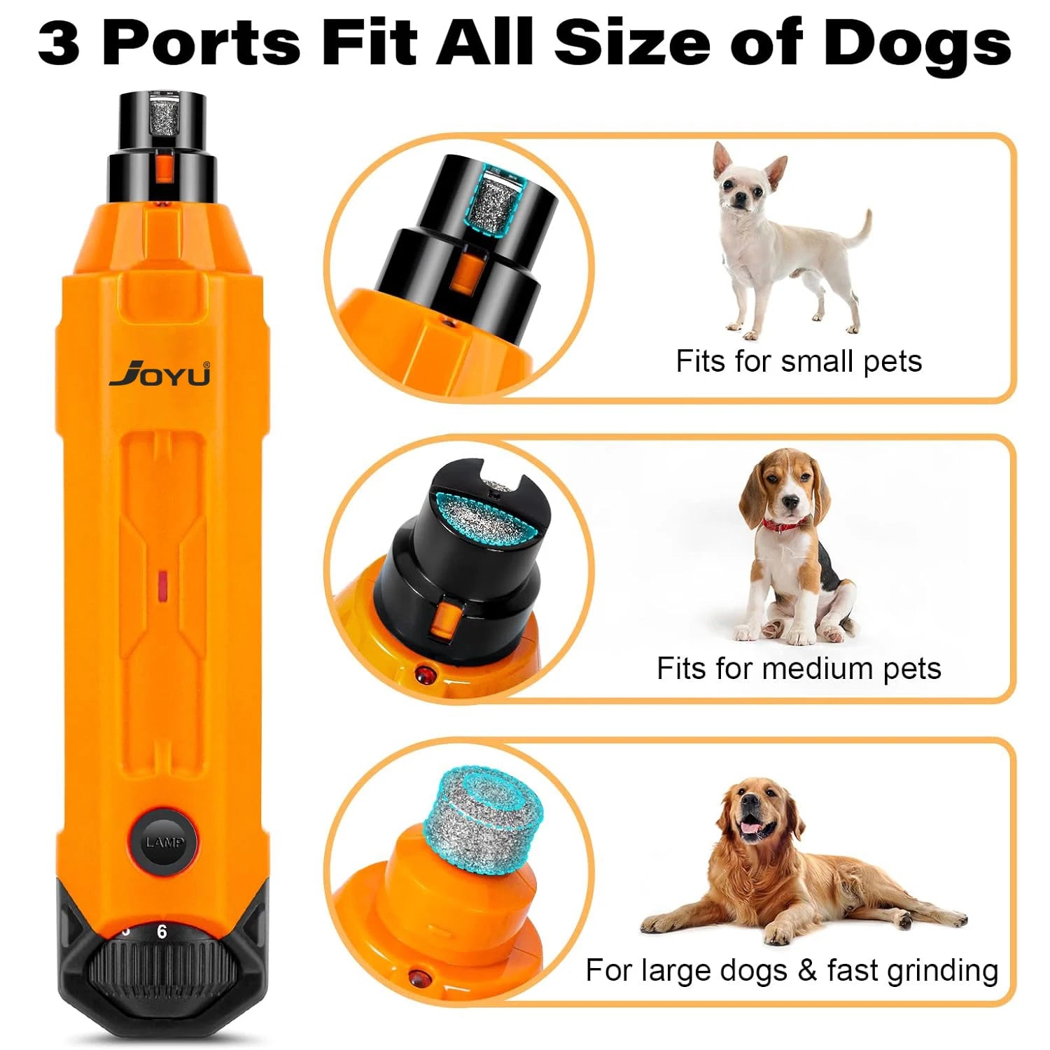 6-Speed Dog Nail Grinder  Enhanced Pet Nail Grinder Super Quiet Rechargeable Electric Dog Nail Trimmer Painless paws grooming TAVEN System LLC