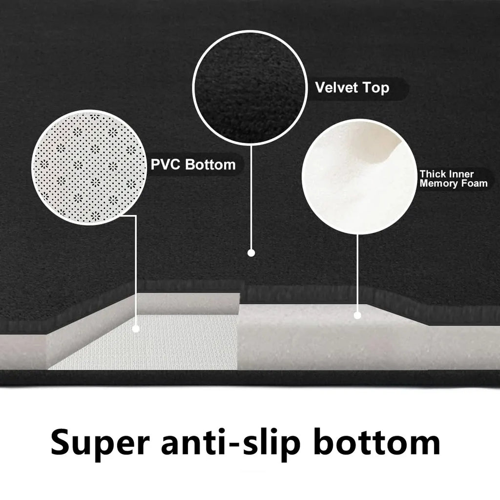 U-SHAPE Bathroom Floor Mat Toilet Mat Anti-slip Bathroom Mat Absorbent Bath Mat Home Decoration TAVEN System LLC