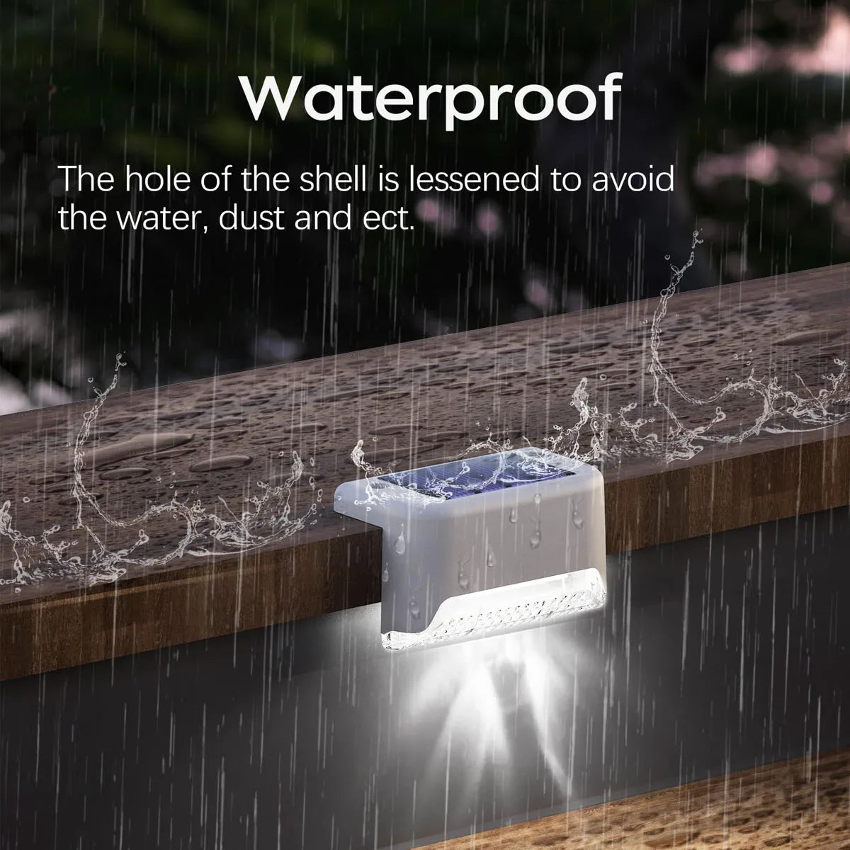 Waterproof solar LED deck step lights for outdoor stairs 4 pack