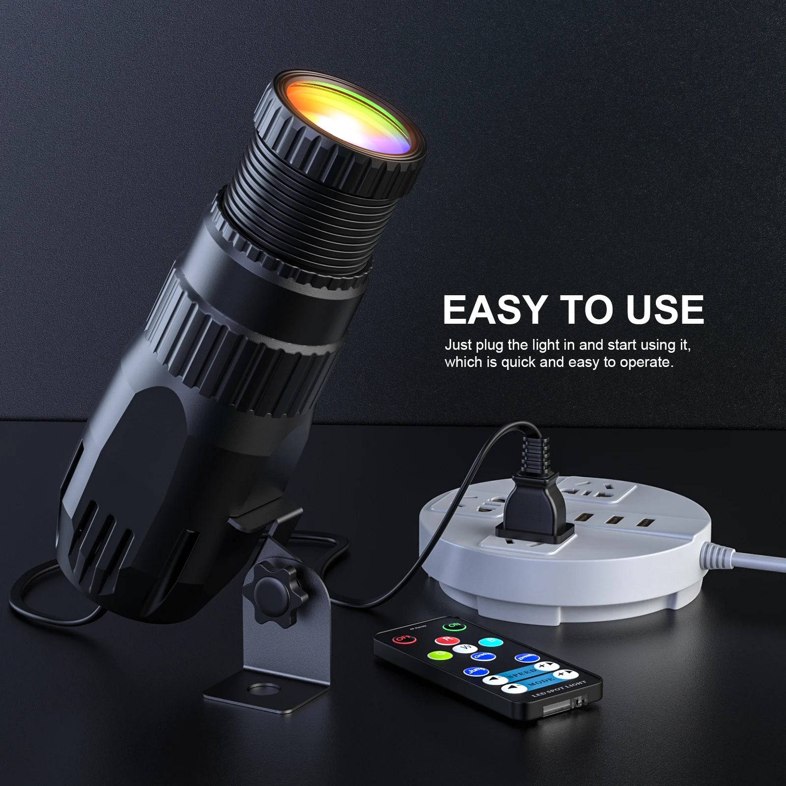 Yiflamefly 10W RGBW LED Pinspot Stage Light With Remote Manual Focus Mini Pinspot Light For DJ Disco Party Bar Club Show Wedding TAVEN System LLC