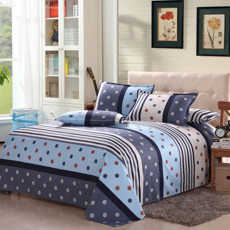 Queen Size Bed Sheet Single Soft Brushed Cotton Bedding Rustic Design All Seasons Breathable 1.6m Double Bed Sheet TAVEN System LLC