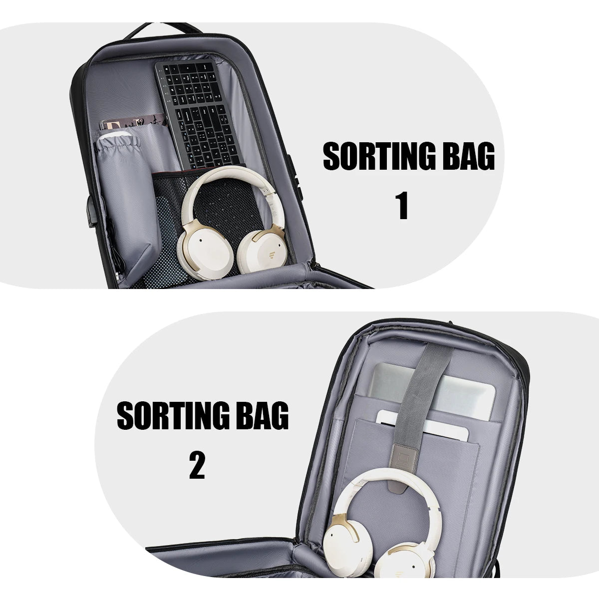 Expandable Men Business Laptop Backpack Large Capacity Travel Bag TAVEN System LLC
