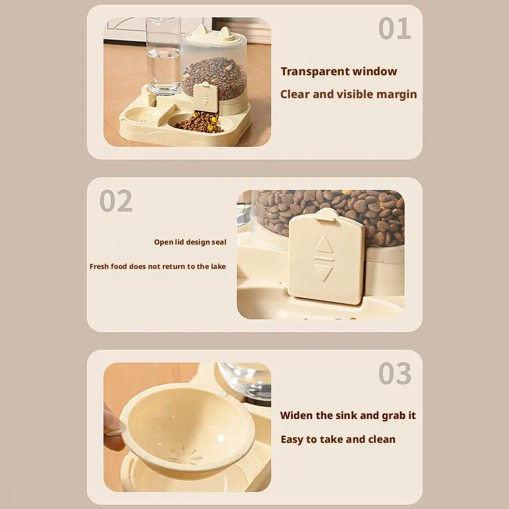 Automatic Cat Feeder And Waterer All-in-One Pet Food Water Dispenser Large Capacity Food Storage Dispenser Pet Supplies TAVEN System LLC
