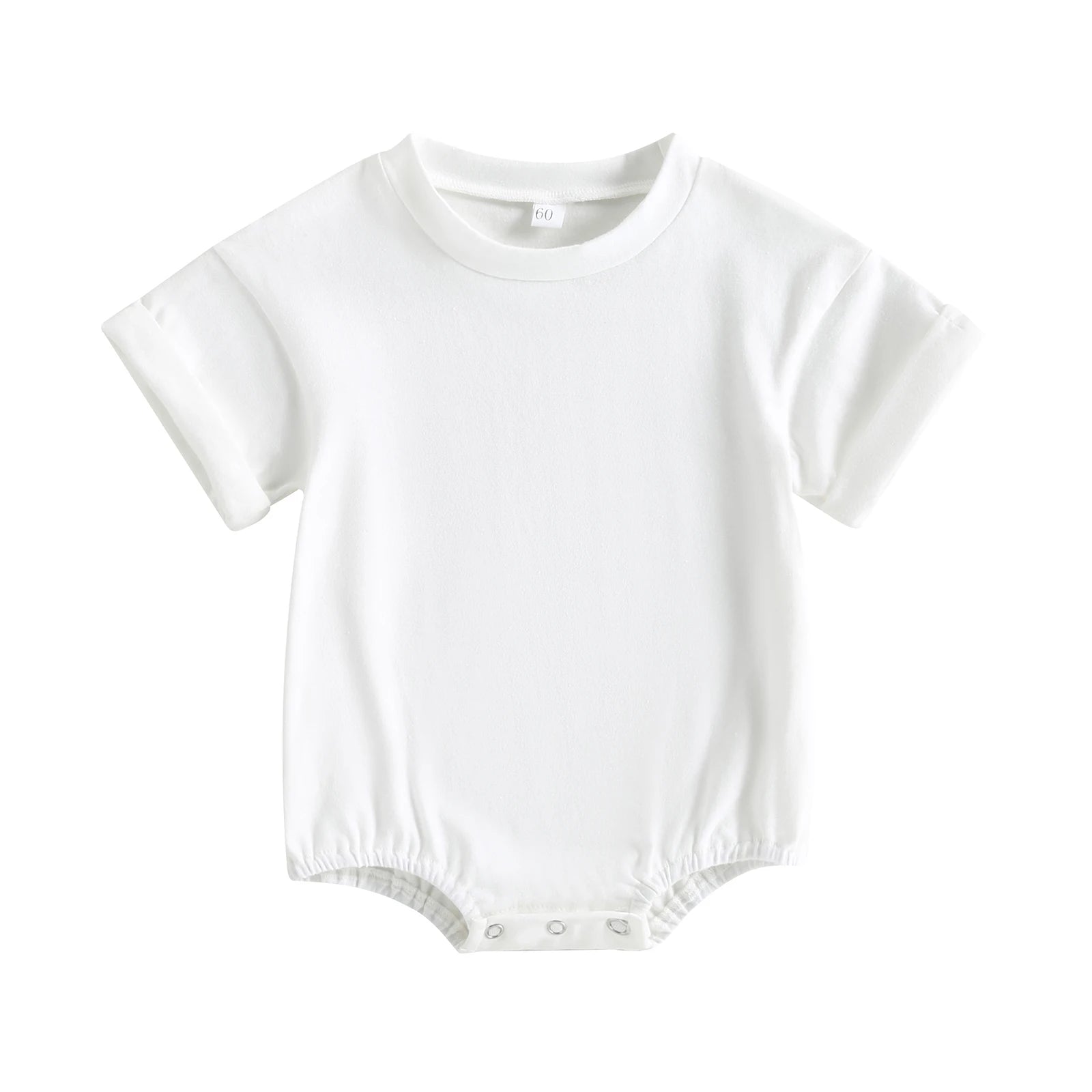 Baby Solid Color Short Sleeve Cotton Blend Romper Outfit