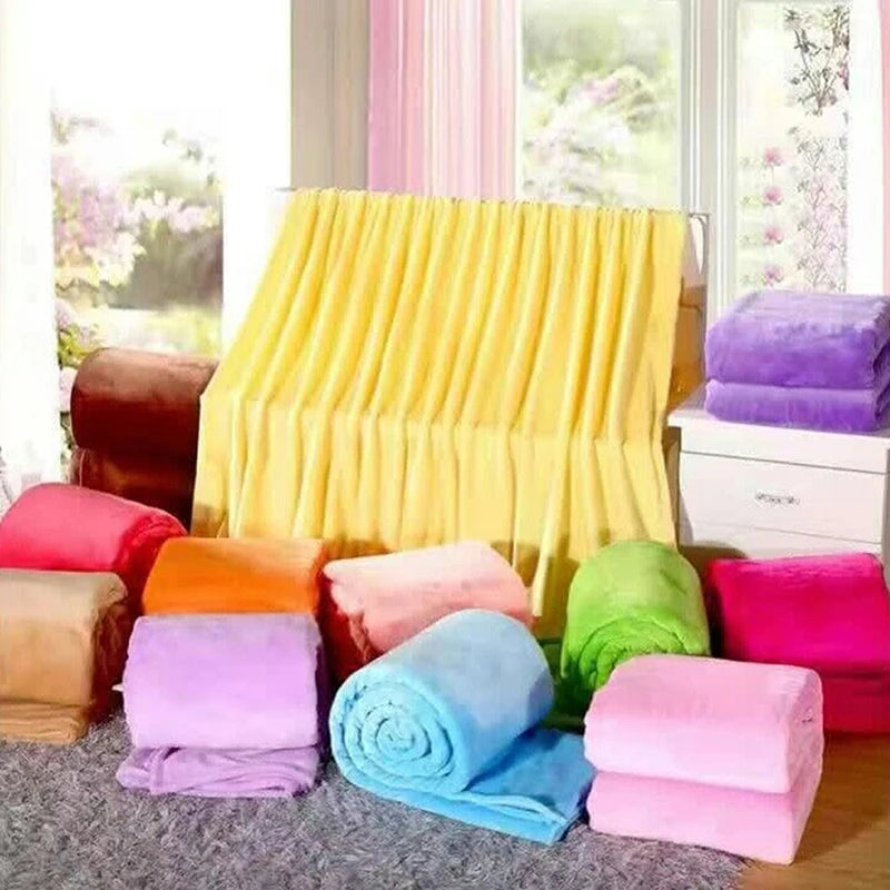 Soft Warm Blankets For Beds Winter Warm Coral Velvet Solid Sofa Cover Bedspread Winter Plaid Blankets Winter Sheet Bedspread TAVEN System LLC