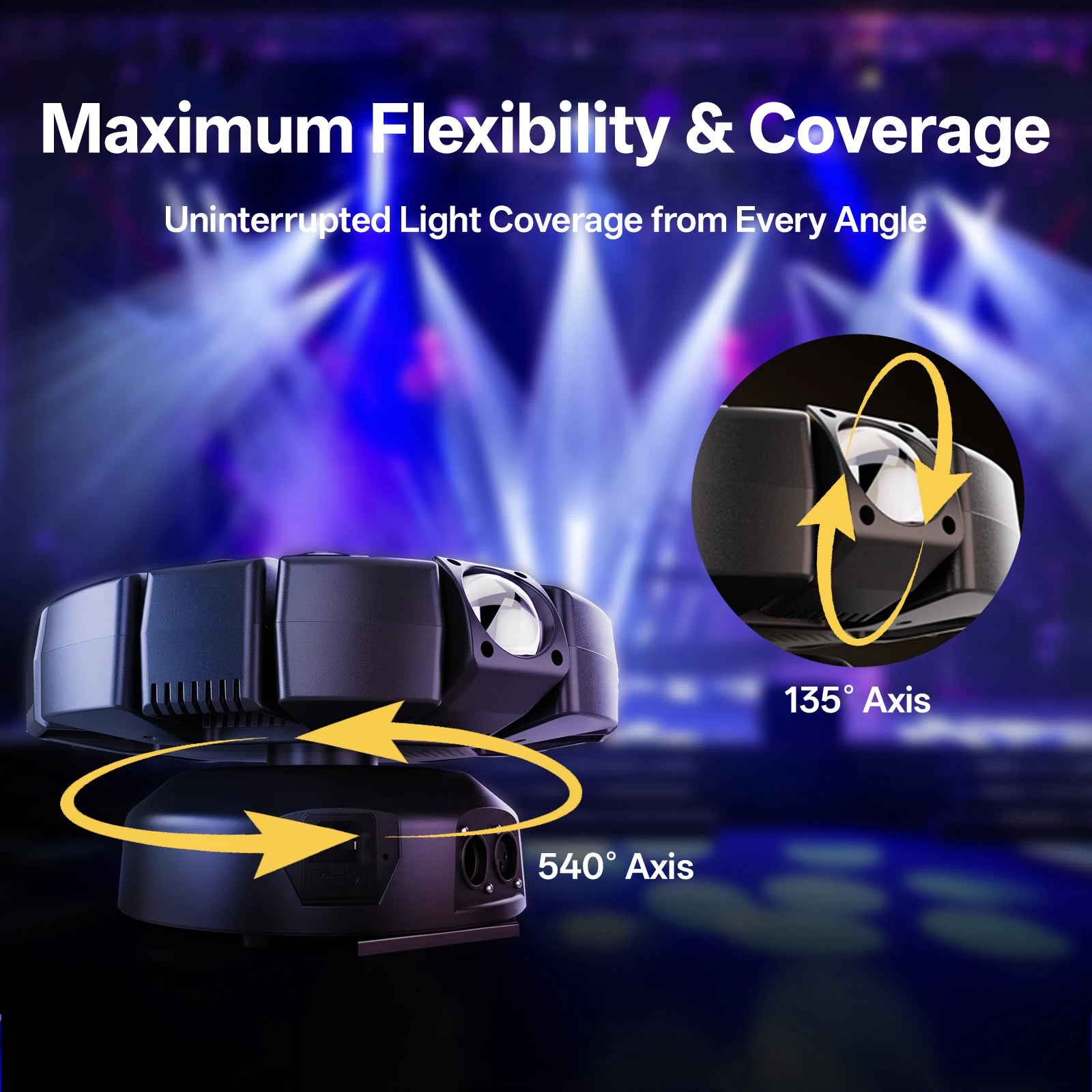 U'King 150W RGBW 8-Armed Moving Head Light Auto Speed Magic Ball Stage Light DMX512 DJ Light For Wedding Party KTV Home Theater TAVEN System LLC