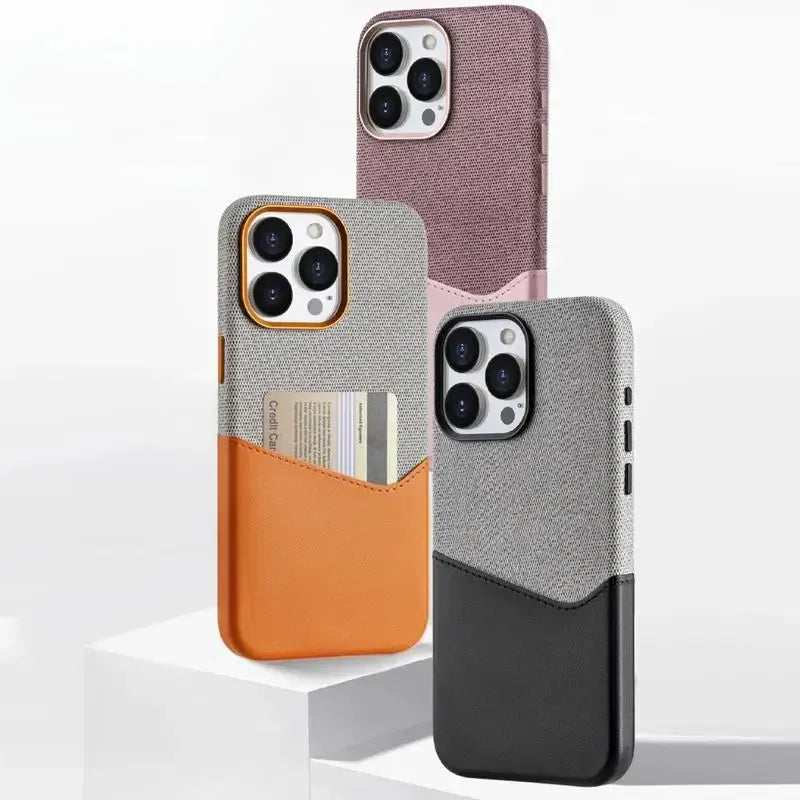 Color: Orange, Material: Silicon - Card Holder MagSafe Leather Phone Case For iPhone 15 14Pro Max 13 14 Pro 12 Pocket Wireless Charging Alloy Lens Hit Color Cover Tim Cook
