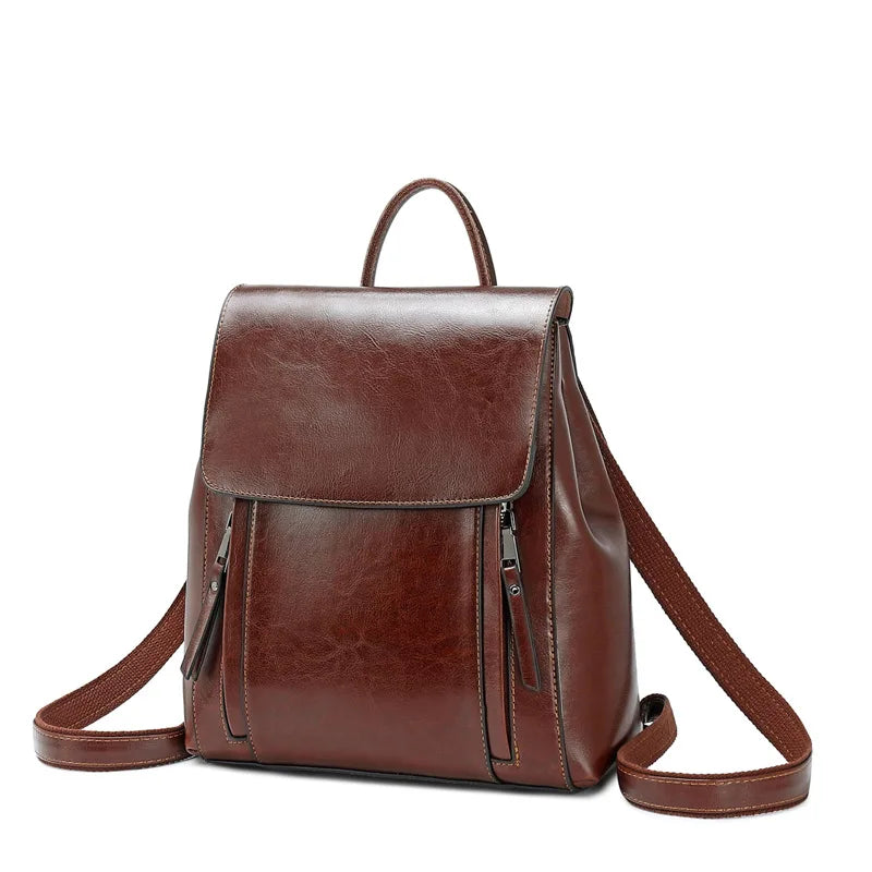 Women Genuine Leather Backpack Shoulder Bag Fashion Laptop Rucksack TAVEN System LLC