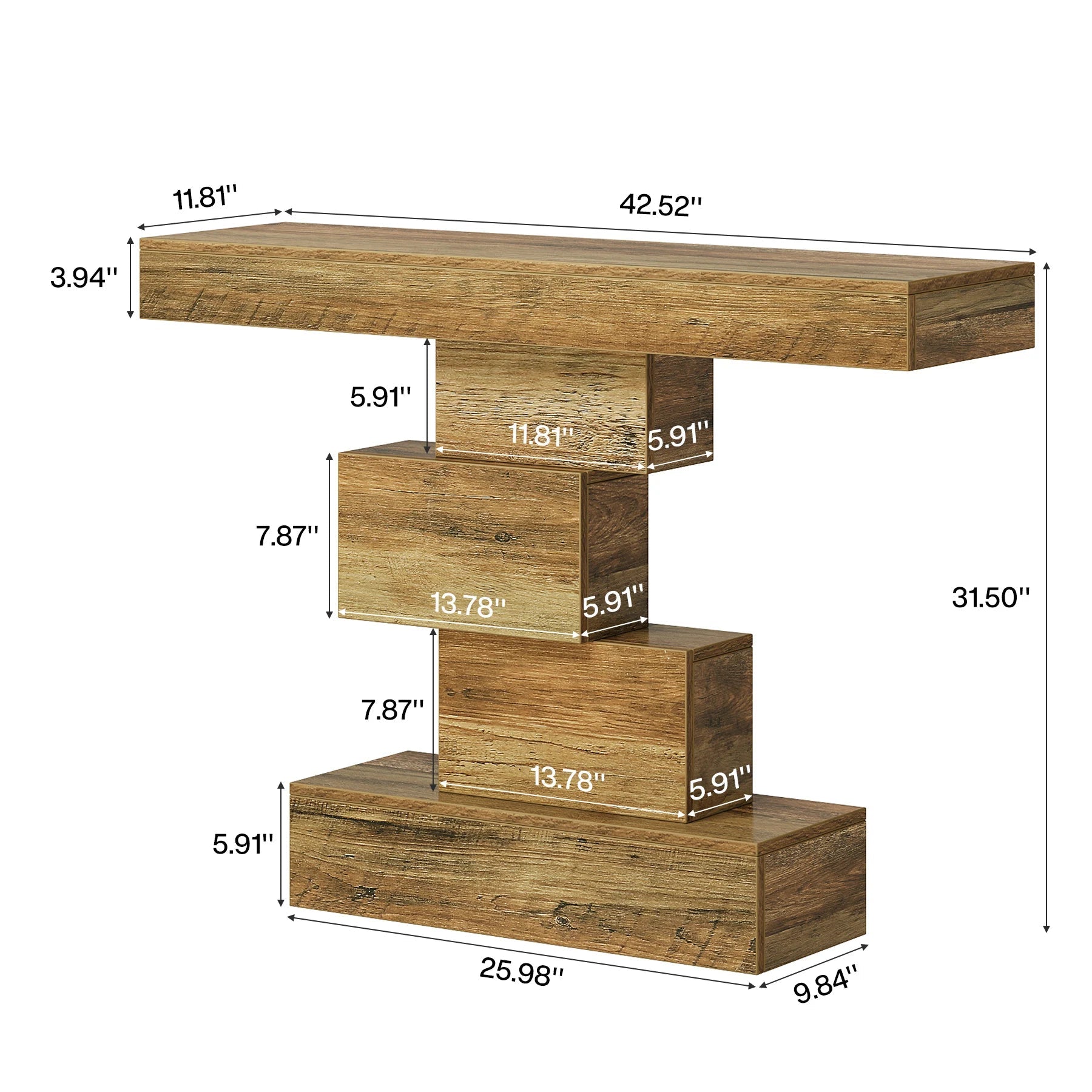 Tribesigns 42.5 Inch Farmhouse Console Table with Geometric Base TAVEN System LLC