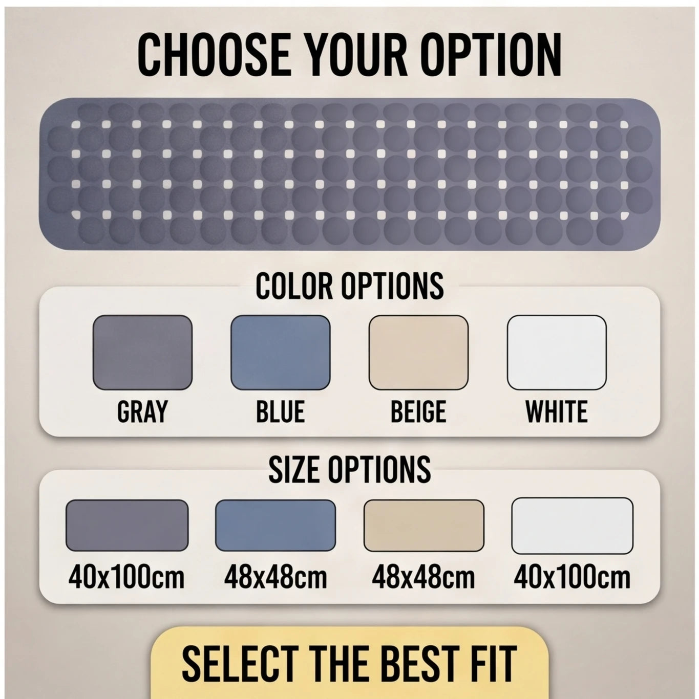 1-Pack 14in*27in Non-Slip Shower Mat, Features a wavy pattern with silky-smooth texture for a comfortable, non-irritating touch,Bathtub Mat with Drain Holes & Suction Cups, Foot Massage Shower Rug, Bathroom Essentials for Hom TAVEN System LLC