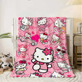 Kawaii Cat Hellos Fluffy Soft Blankets and Throws Blanket Bed Throw Blanket Luxury Home Interior Microfiber Bedding Sofa Knee & TAVEN System LLC