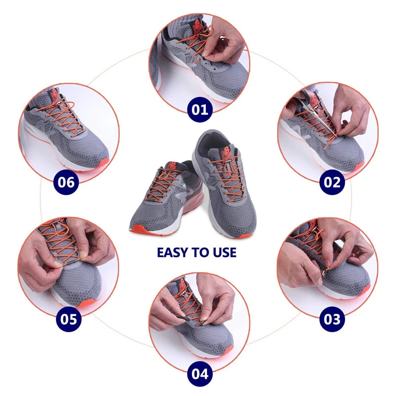 1 Pair No tie Shoelaces For Sneakers Elastic Shoelace Metal Spring Lock Man And Woman Shoe Accessories Lazy Shoe Laces 100cm TAVEN System LLC