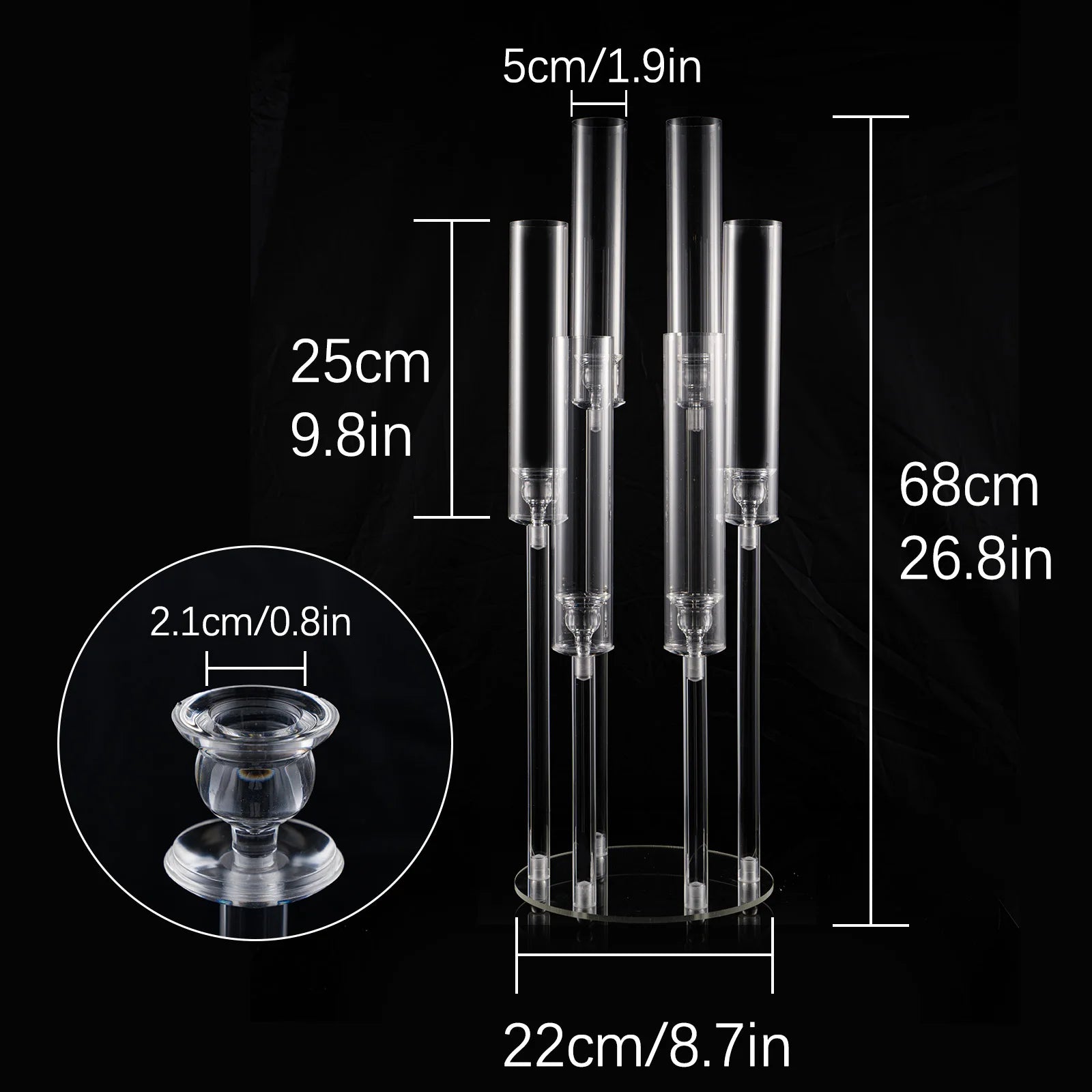 10Pcs Clear 6 Arm Candelabra Taper Candle Holder For Wedding Party Dining Table Banquet Event Decor TAVEN System LLC