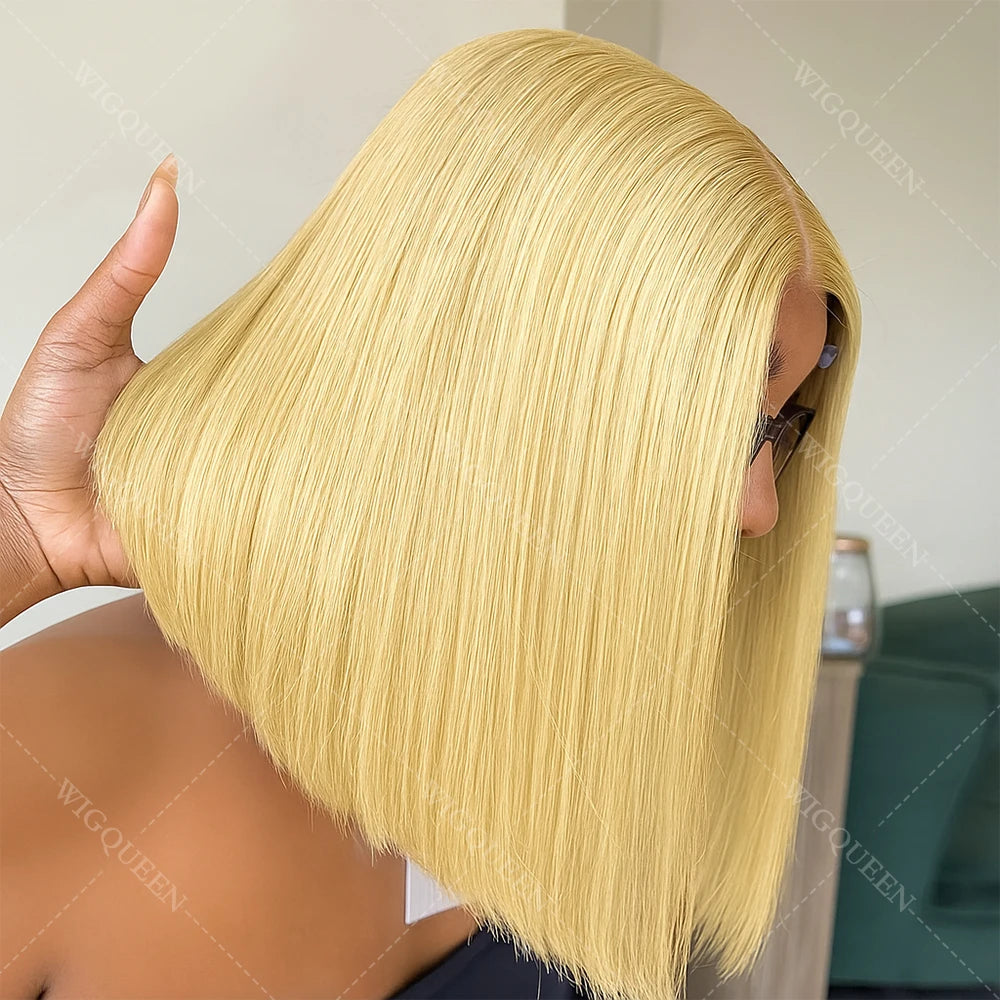 Blonde Short Bob Human Hair Lace Front Wig