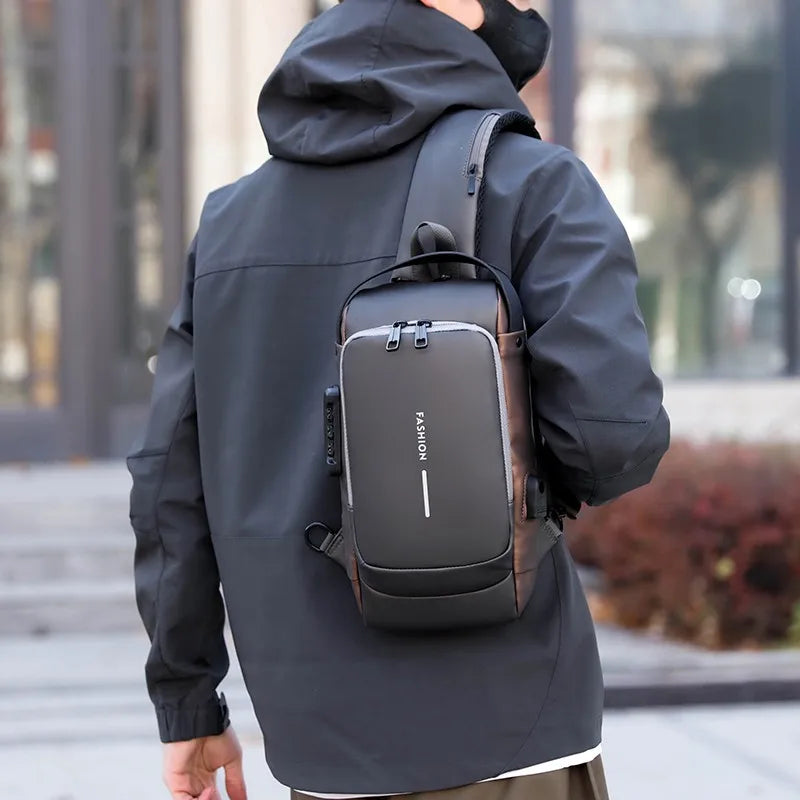 Anti Theft Chest Bag USB Lock Waterproof Crossbody Sling Bag TAVEN System LLC
