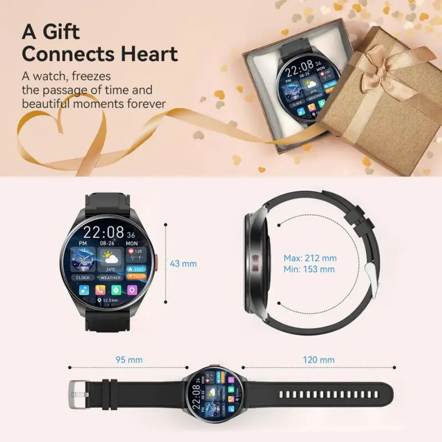 Smart Watch for Men & Women, Wireless Calling Dialing 100+ Sport Modes Fitness Tracker with Various APP Reminders Call Message Reminder Touch Screen Compatible with IOS Android Wearable Smart Bracelet Digital Wristwatch Fall TAVEN System LLC