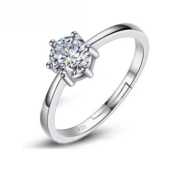 Fine Wedding Rings for Men Women Gift S925 Sterling Silver Color Austrian Crystal Engagement Proposal Ring Jewelry Bague Femme - TAVEN System LLC