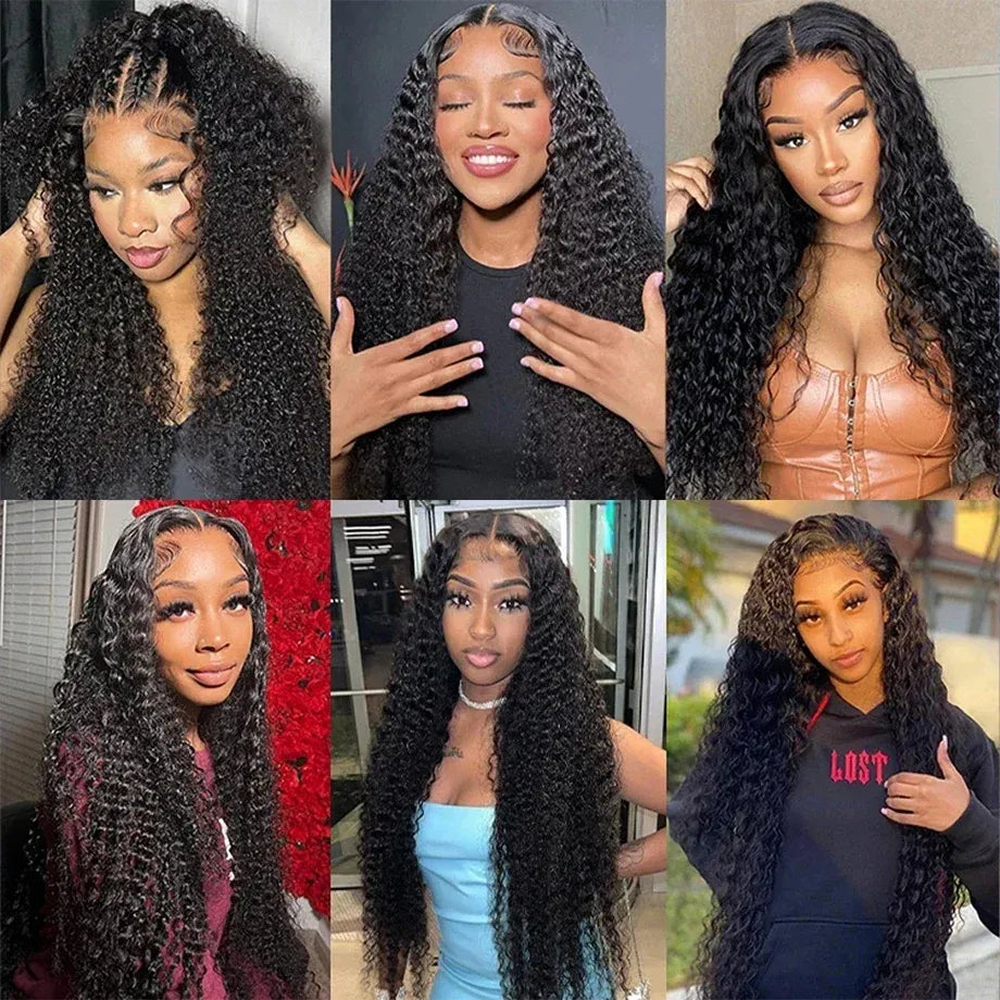 Hair Color: #4, Density: 190%, Ships From: CHINA, Stretched Length: 18inches - Glueless Wig Human Hair Ready To Wear Curly Wigs Human Hair Lace Frontal Wig Glueless Wig 100% Human Hair 5x5 Closure Wig Taven