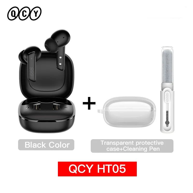 QCY HT05 ANC Wireless Earphone 40dB Noise Cancelling Bluetooth 5.2 Headphone 6 Mic ENC HD Call TWS Earbuds Transparency Mode TAVEN System LLC