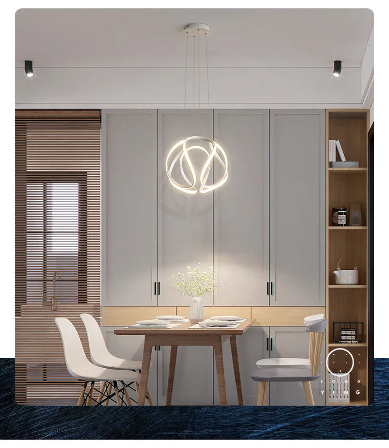 Modern Pendant Light Nordic Twisted Led Chandelier Ceiling Lamp Living Dining Room Chandelier  Corridor Personalized INS Fixture TAVEN System LLC